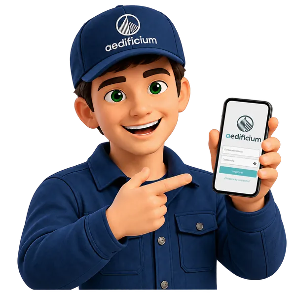 AEdy muestra la pantalla de acceso de la app Aedificium